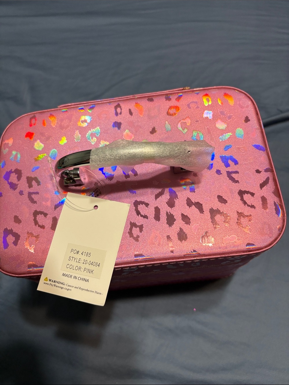 Imoshion Pink Holographic Leopard Makeup Case double size nwt - Picture 9 of 16